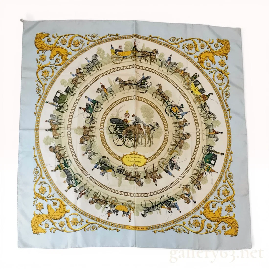 Herm?¨s La Promenade de Longchamps Silk Scarf by Philippe Ledoux