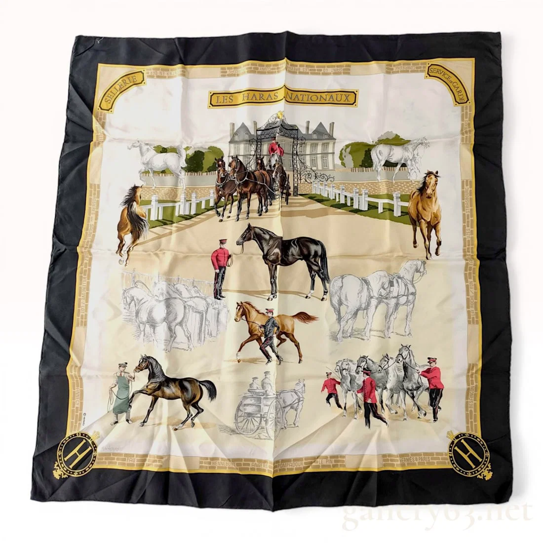 Herm?¨s Les Haras Nationaux Silk Carre 90 Scarf