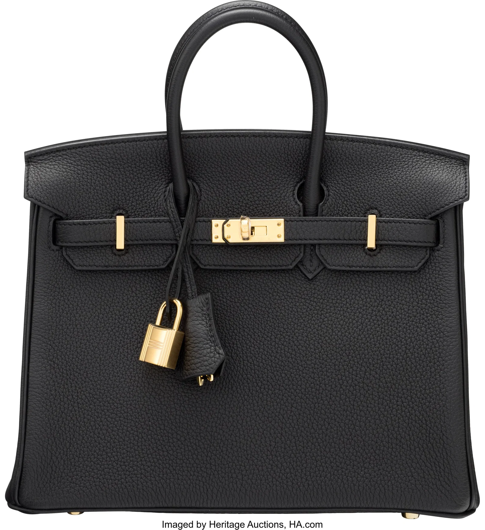 Hermès 25cm Black Togo Leather Birkin Bag with
