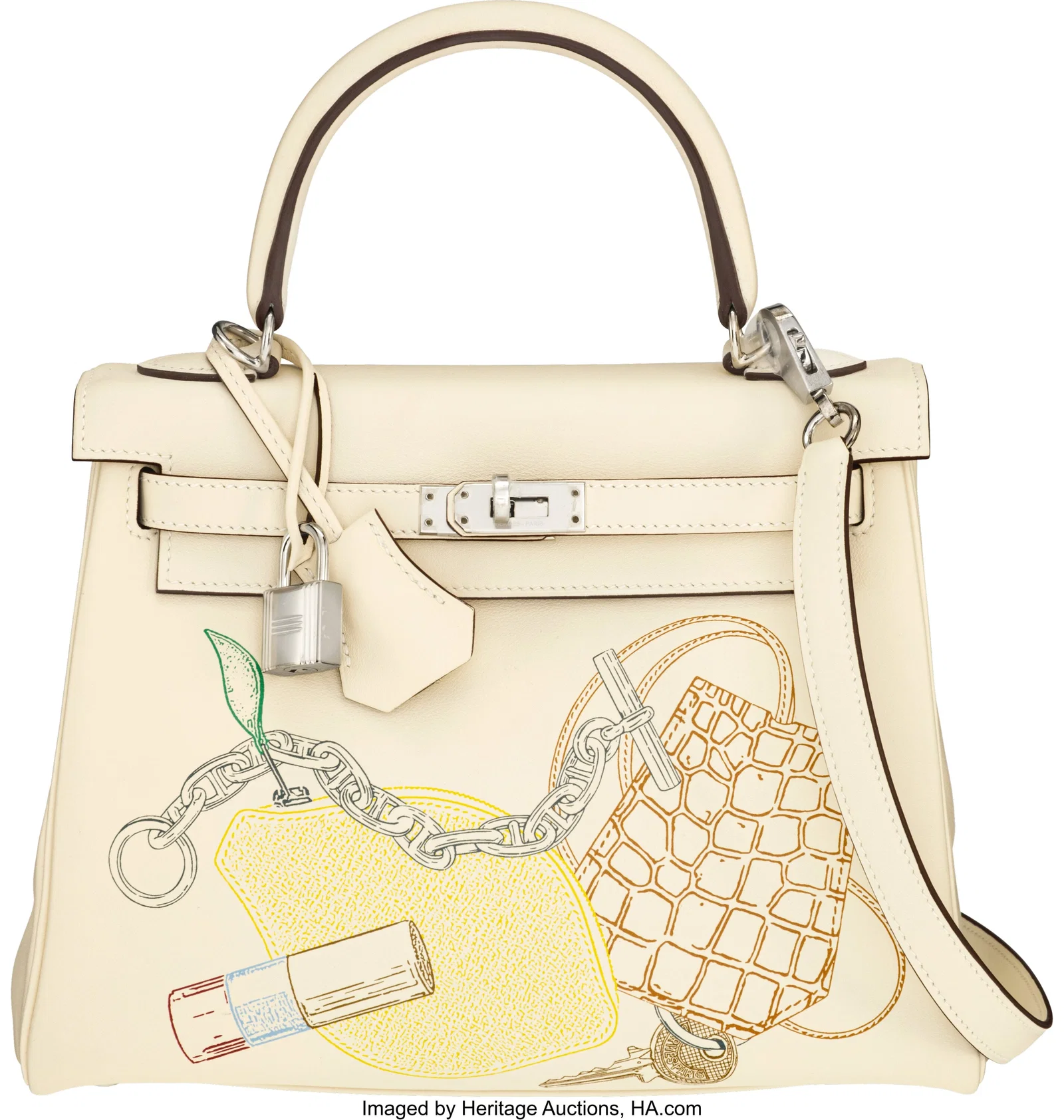 Hermès 25cm Nata Swift Leather In and Out Retou