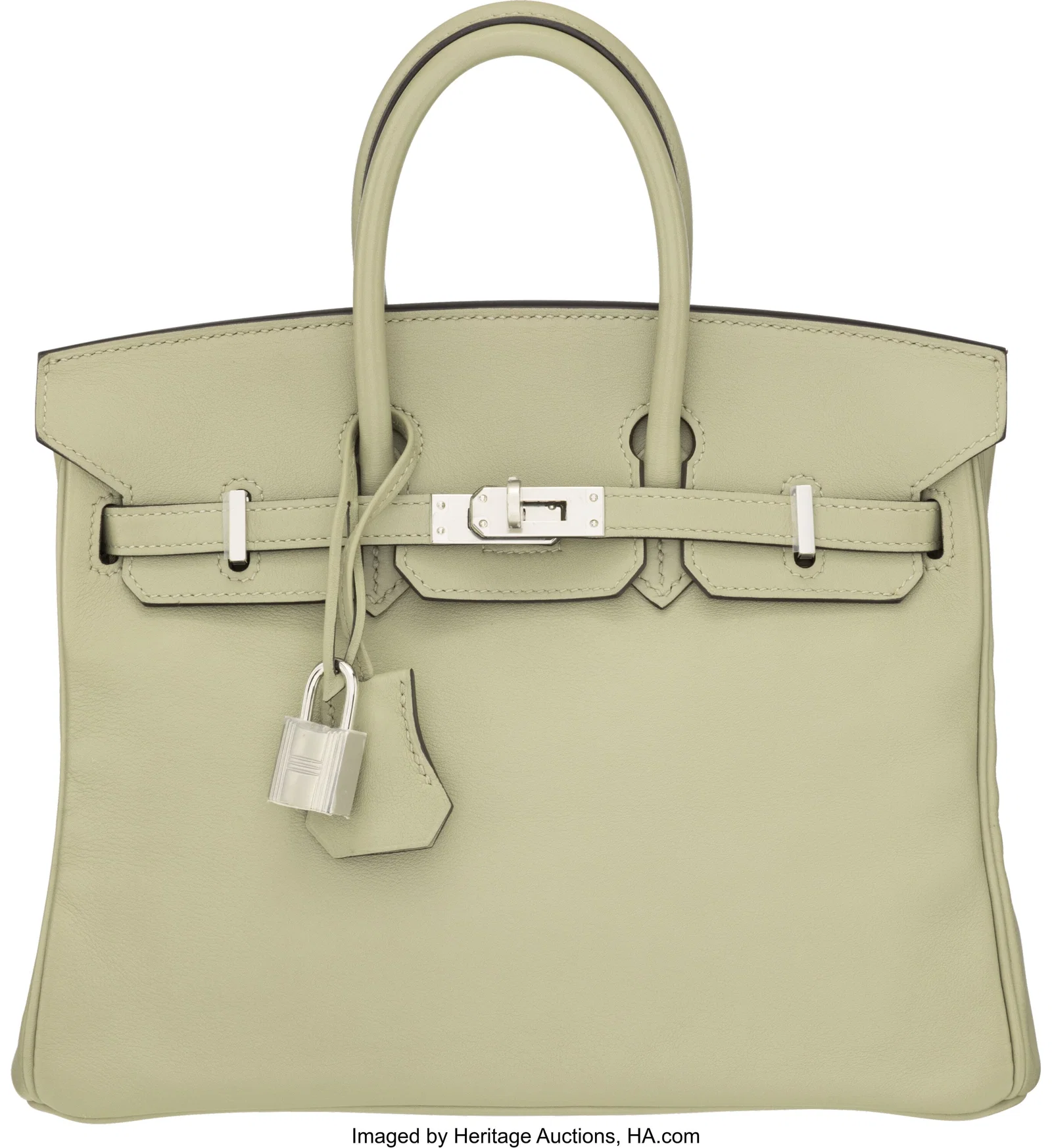 Hermès 25cm Sauge Swift Leather Birkin Bag with