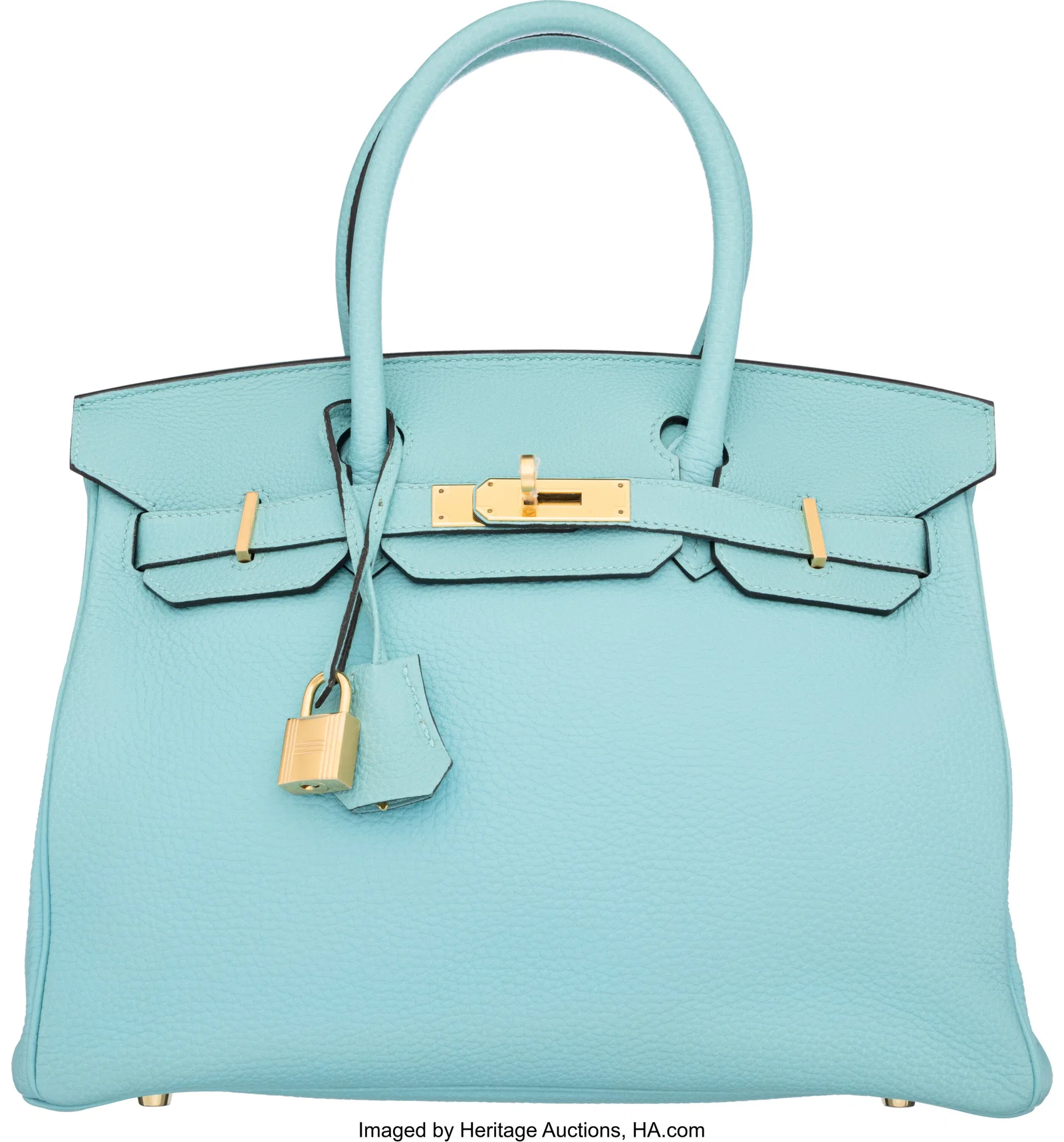 Hermès 30cm Bleu Atoll Togo Leather Birkin Bag