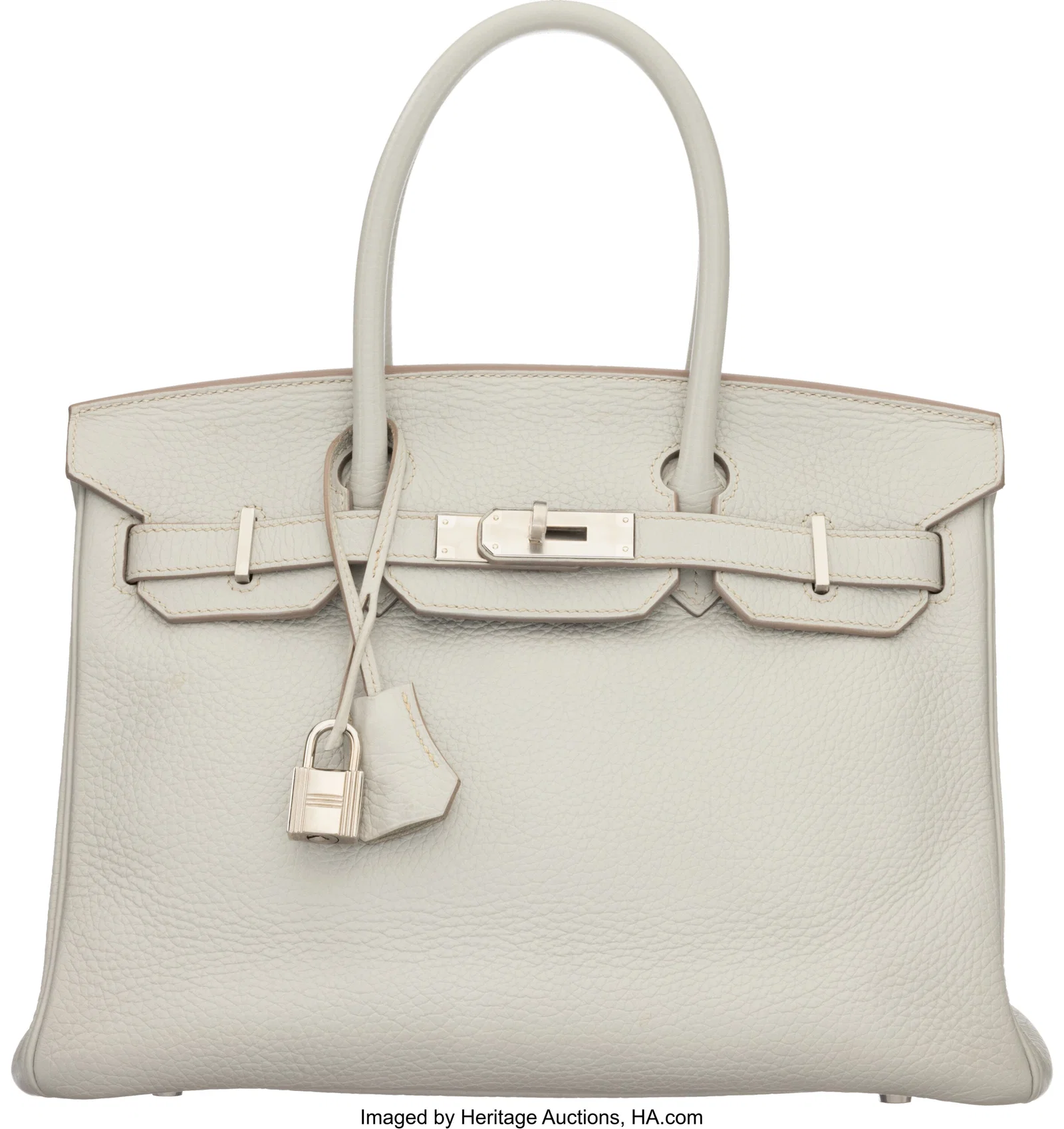 Hermès 30cm Gris Perle Clemence Leather Birkin