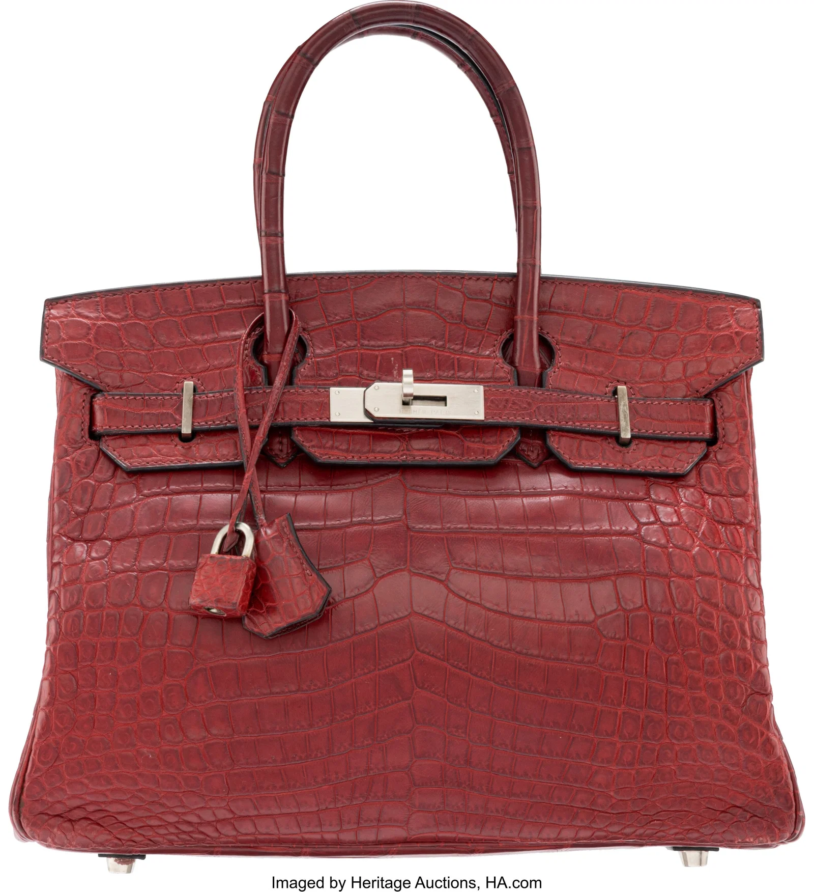 Hermès 30cm Matte Rouge H Niloticus Crocodile B