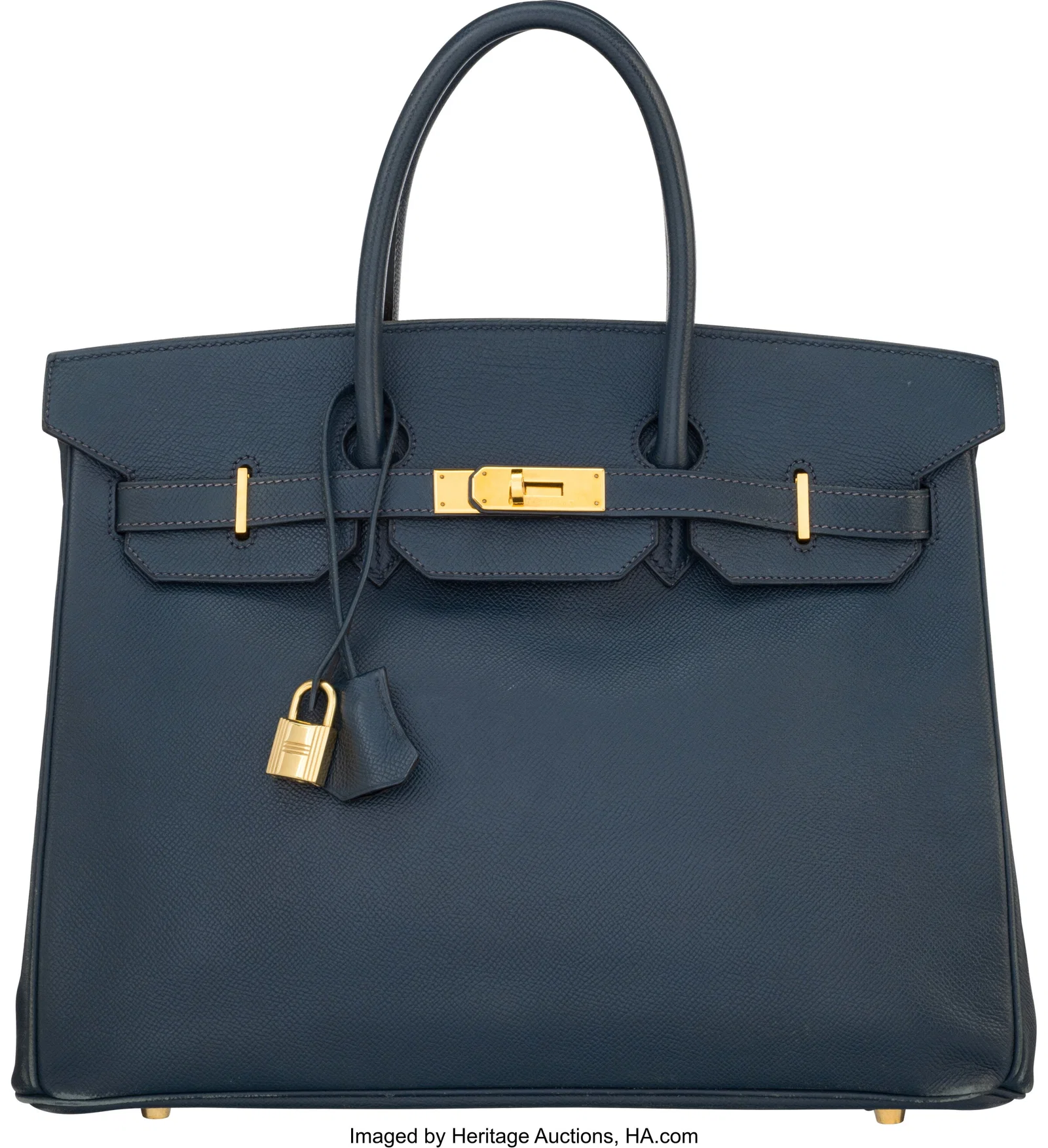 Hermès 35cm Bleu Marine Courchevel Leather Birk