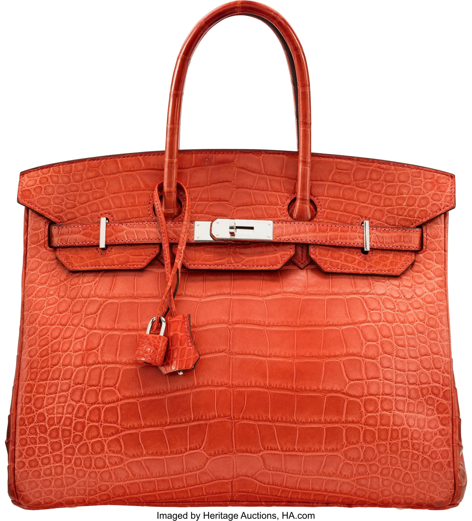 Hermès 35cm Matte Sanguine Alligator Birkin Bag