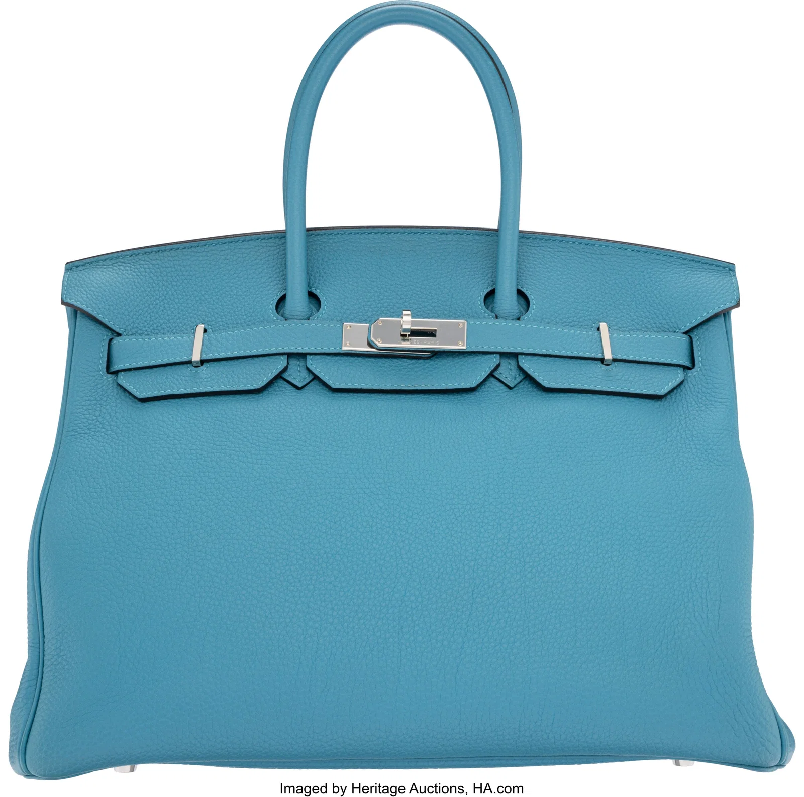 Hermès 35cm Turquoise Togo Leather Birkin Bag w