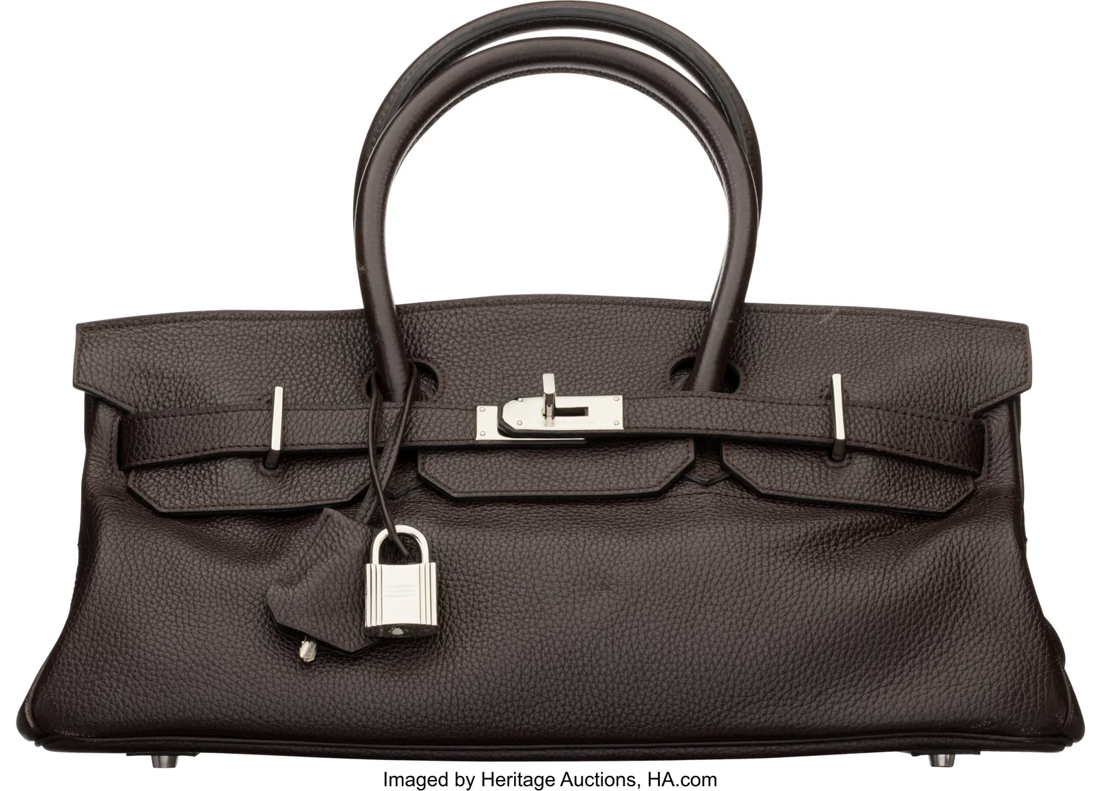 Hermès 42cm Havane Clemence Leather JPG Shoulde