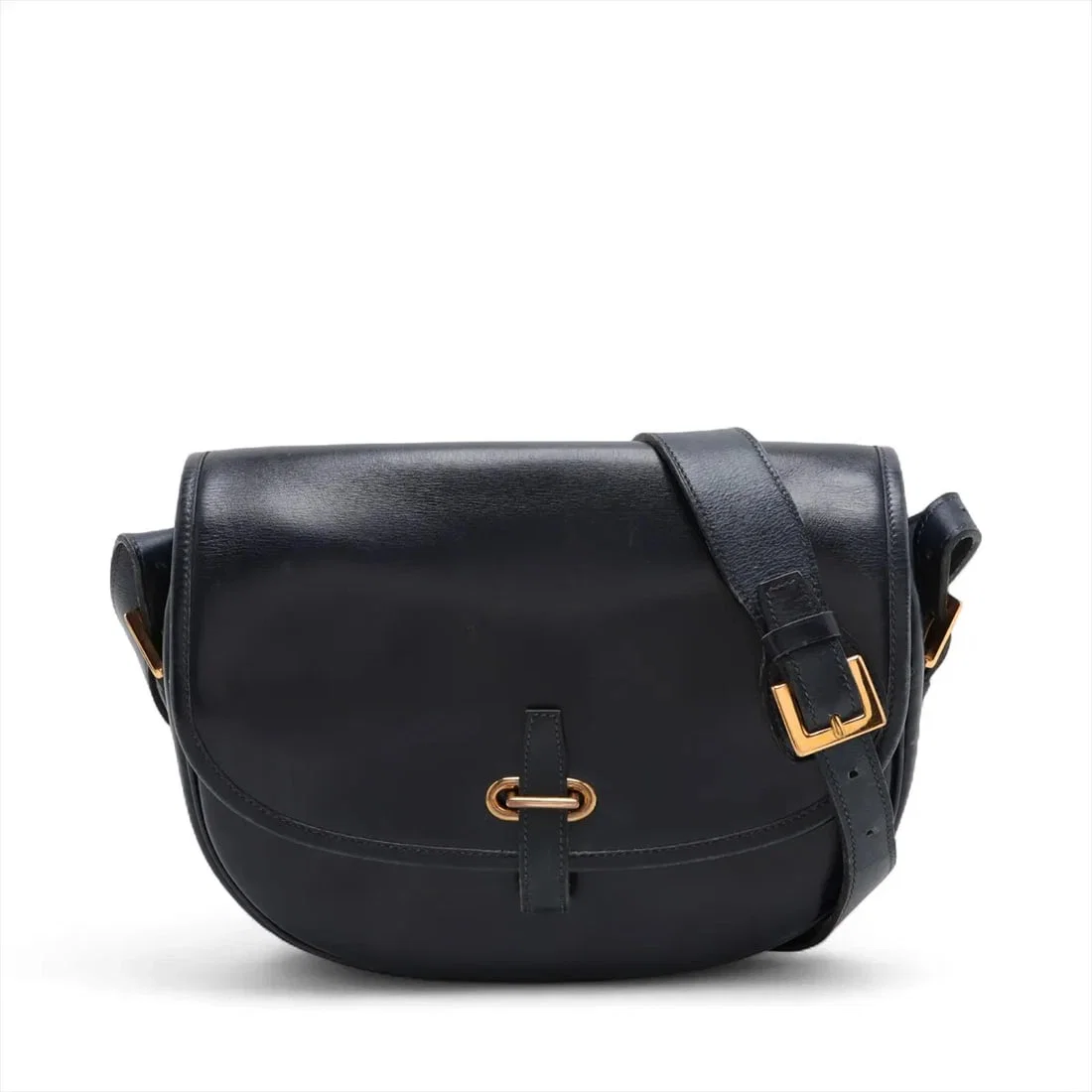 HERMES BALDO GOLF BOX CALF BLUE INDIGO GOLD