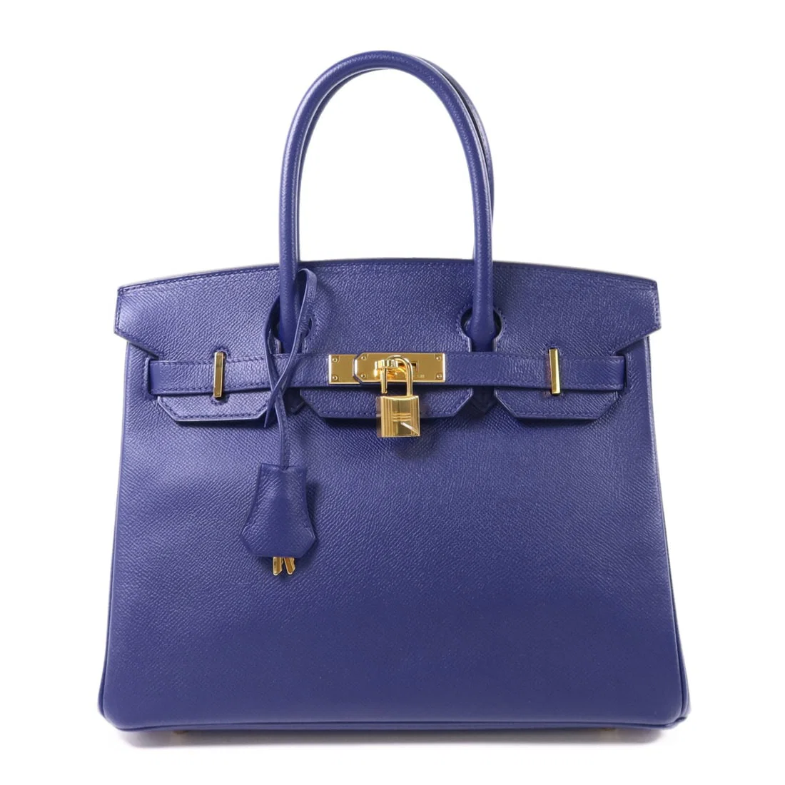 HERMES Birkin 30 Handbag Bleu Saphir Epsom Leather GHW