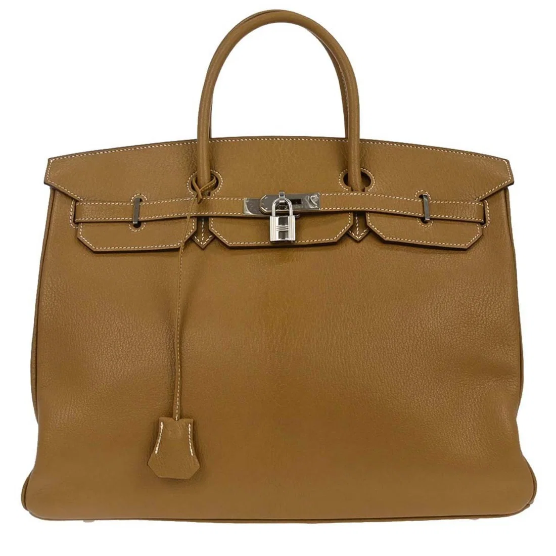 Hermes Birkin 40 Chevre Coromandel Beige Leather Large Tote Handbag