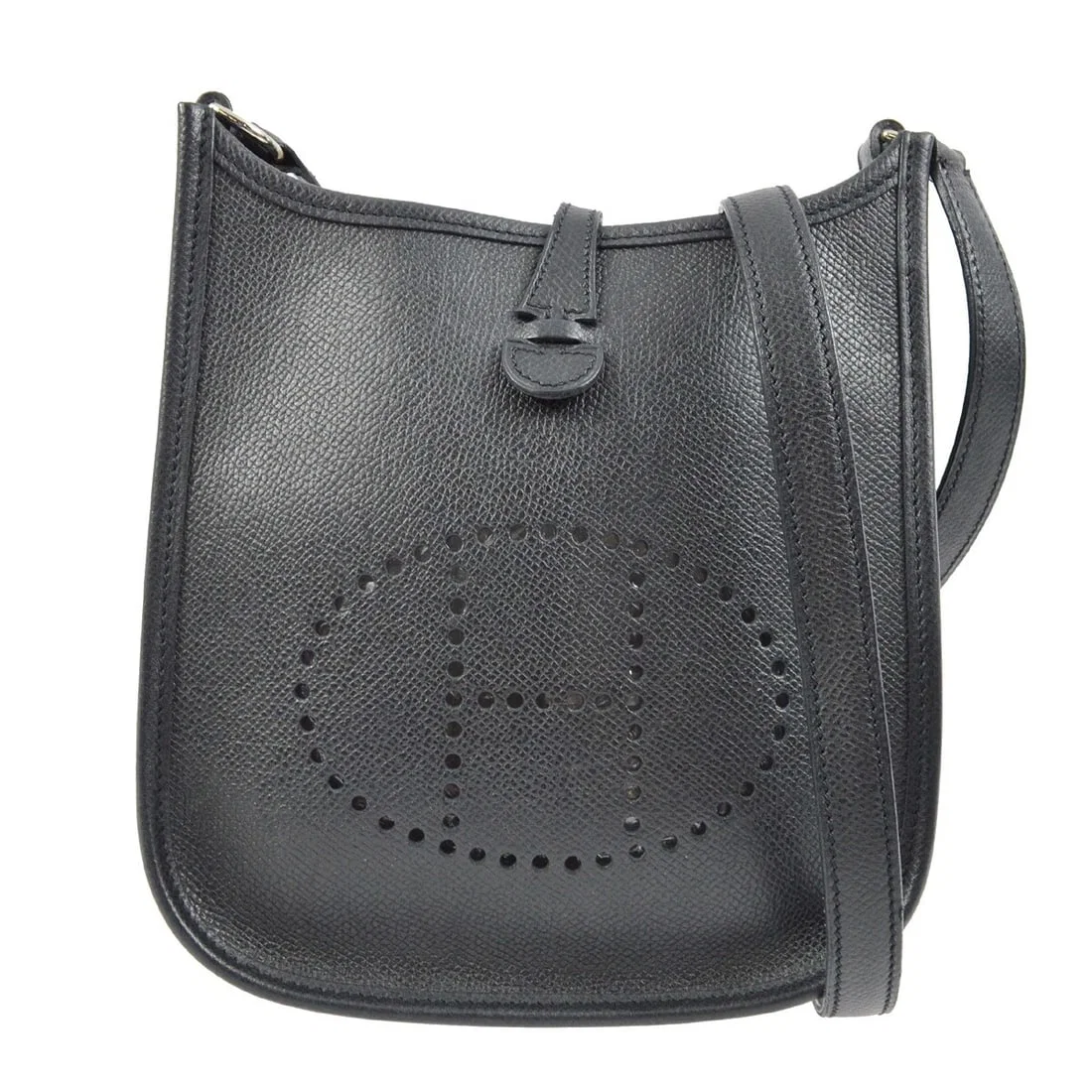 HERMES BLACK EPSOM EVELYNE TPM SHOULDER BAG