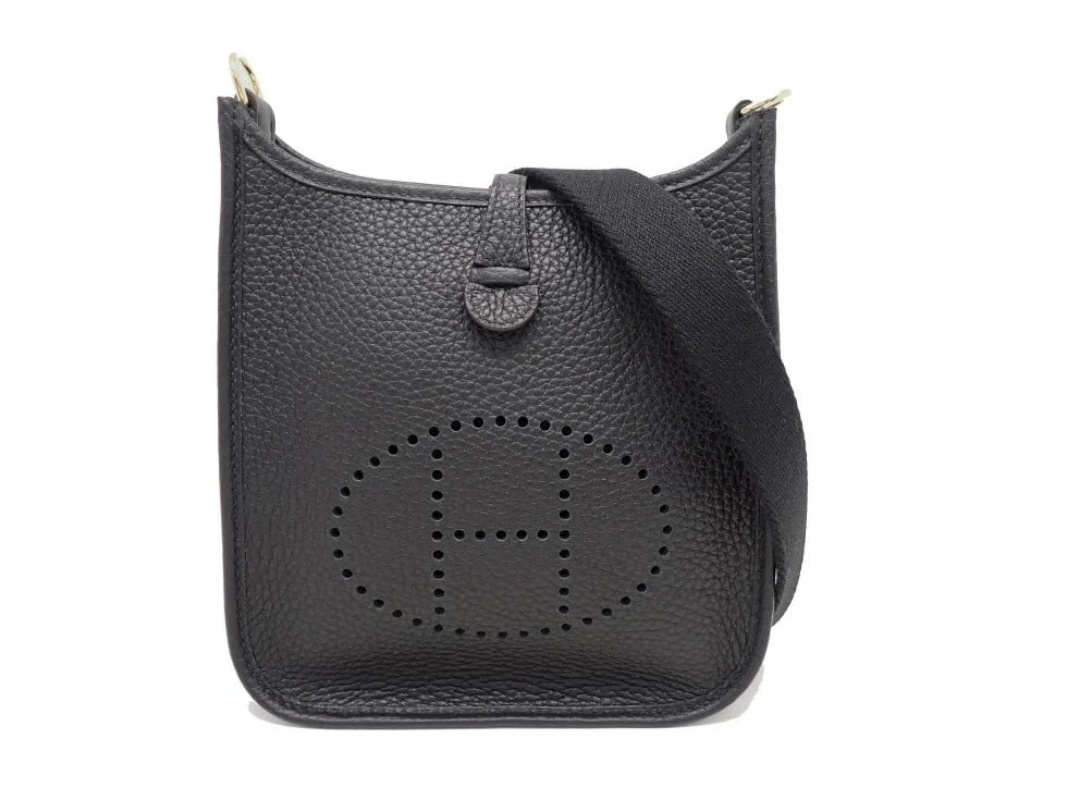 HERMES BLACK GHW B STAMP EVELYNE TPM AMAZONE SHOULDER BAG
