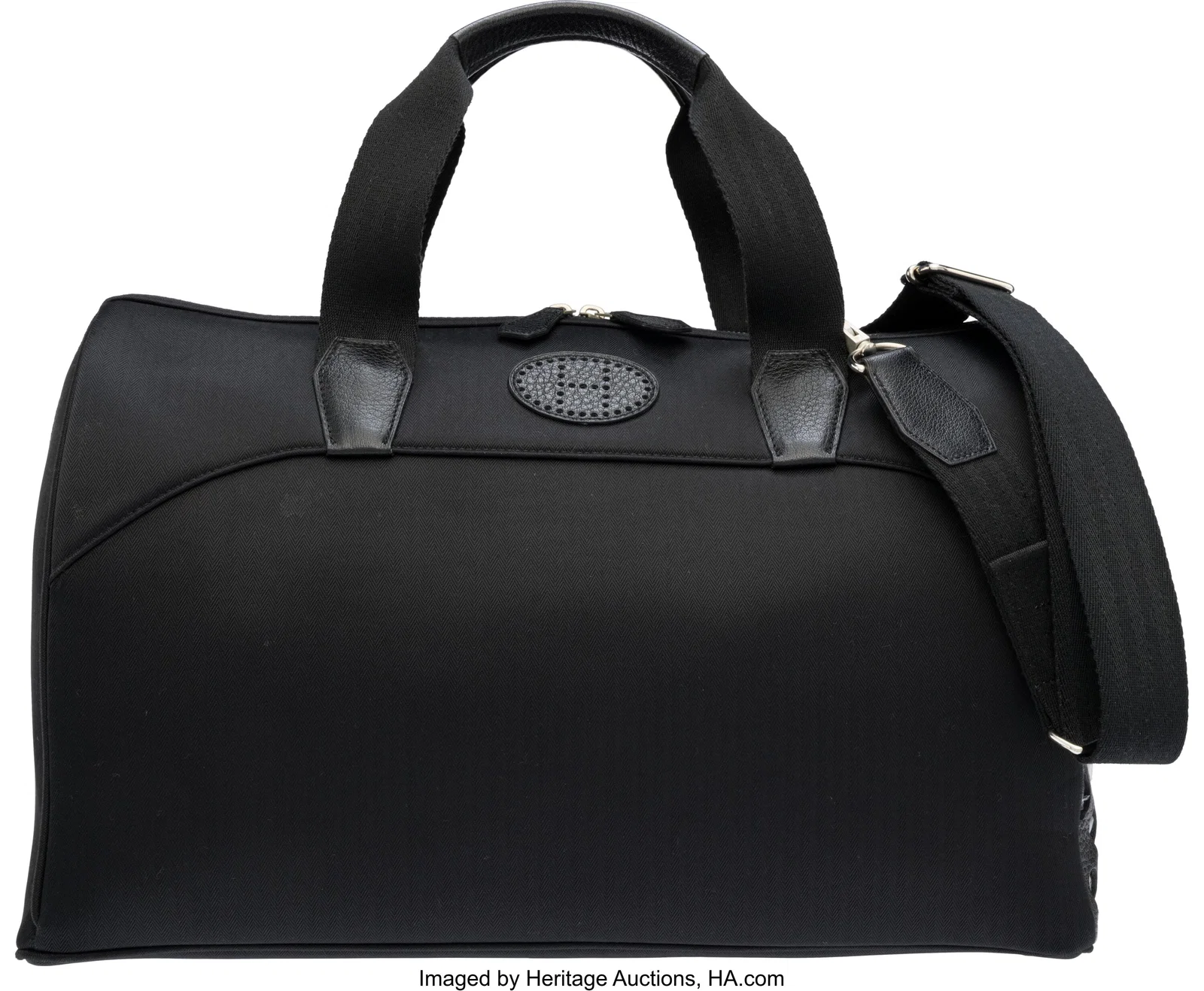 Hermès Black Toile & Leather Sac Cian Pet Carri