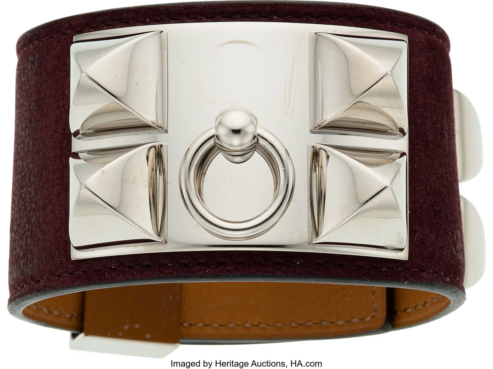 Hermès Bordeaux Suede Collier de Chien Bracelet