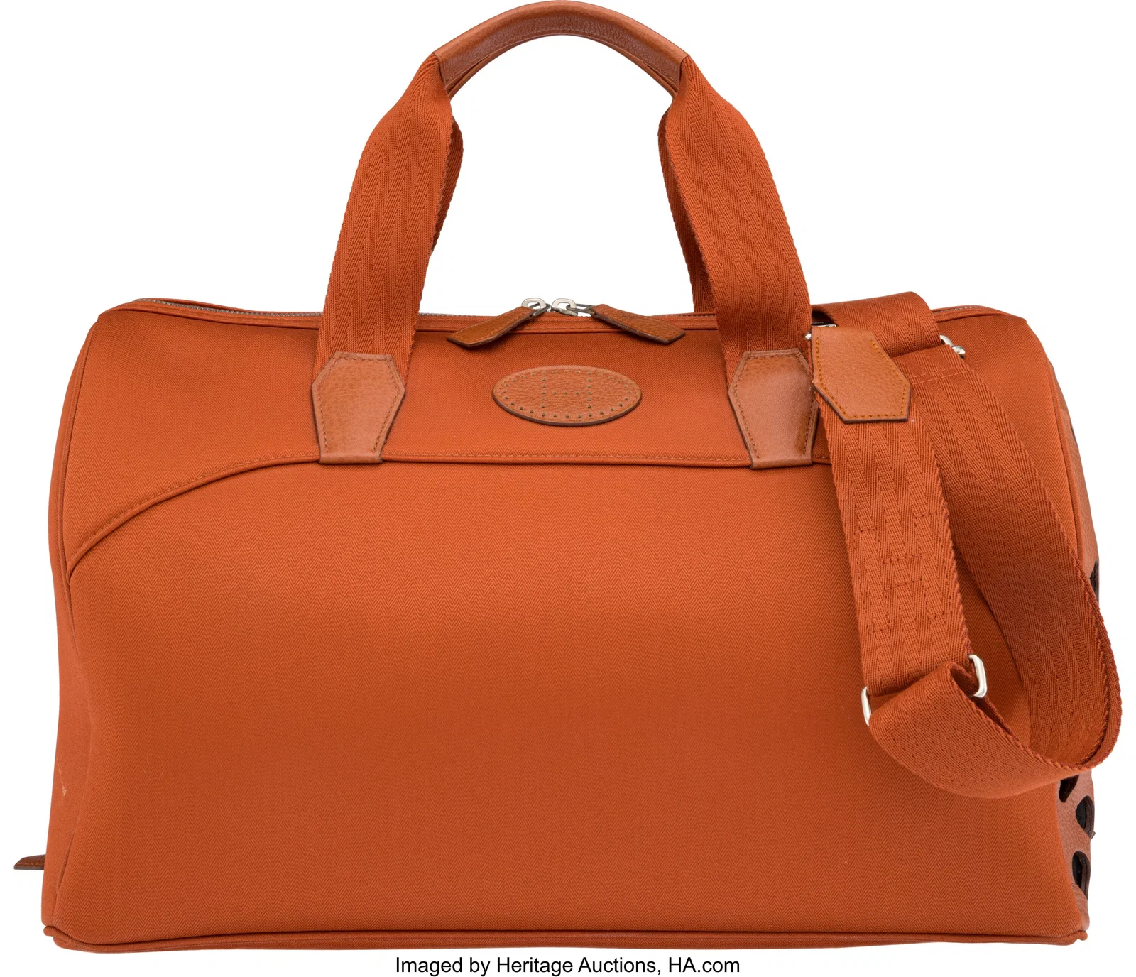 Hermès Brique Toile & Leather Sac Cian Pet Carr