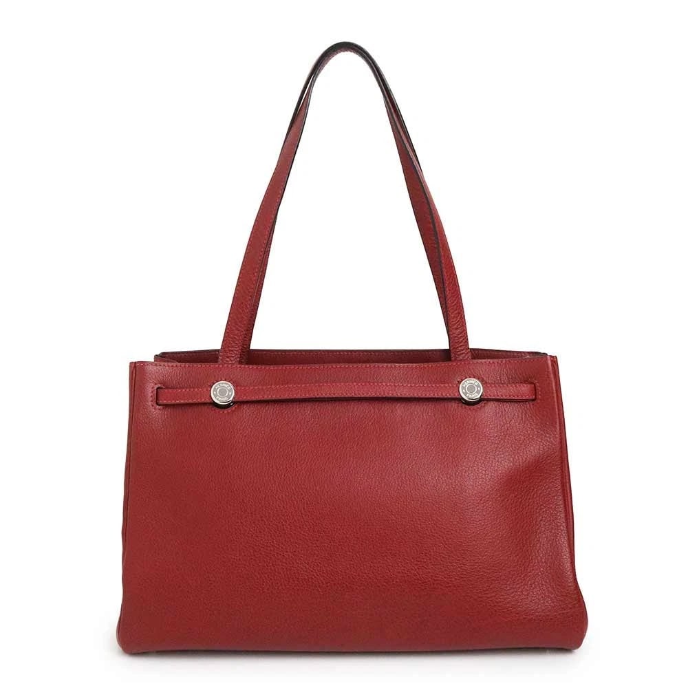HERMES CABANA TOTE HANDBAG IN BUFFLE SKIPPER ROUGE H ROUGE ASH D STAMP