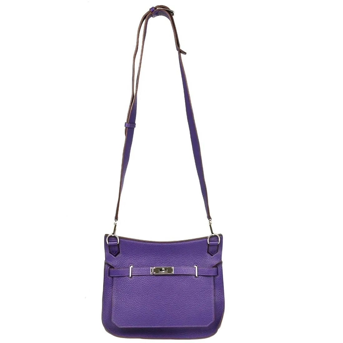Hermes Clemence Leather Jypsiere Shoulder Bag Blue 27cm