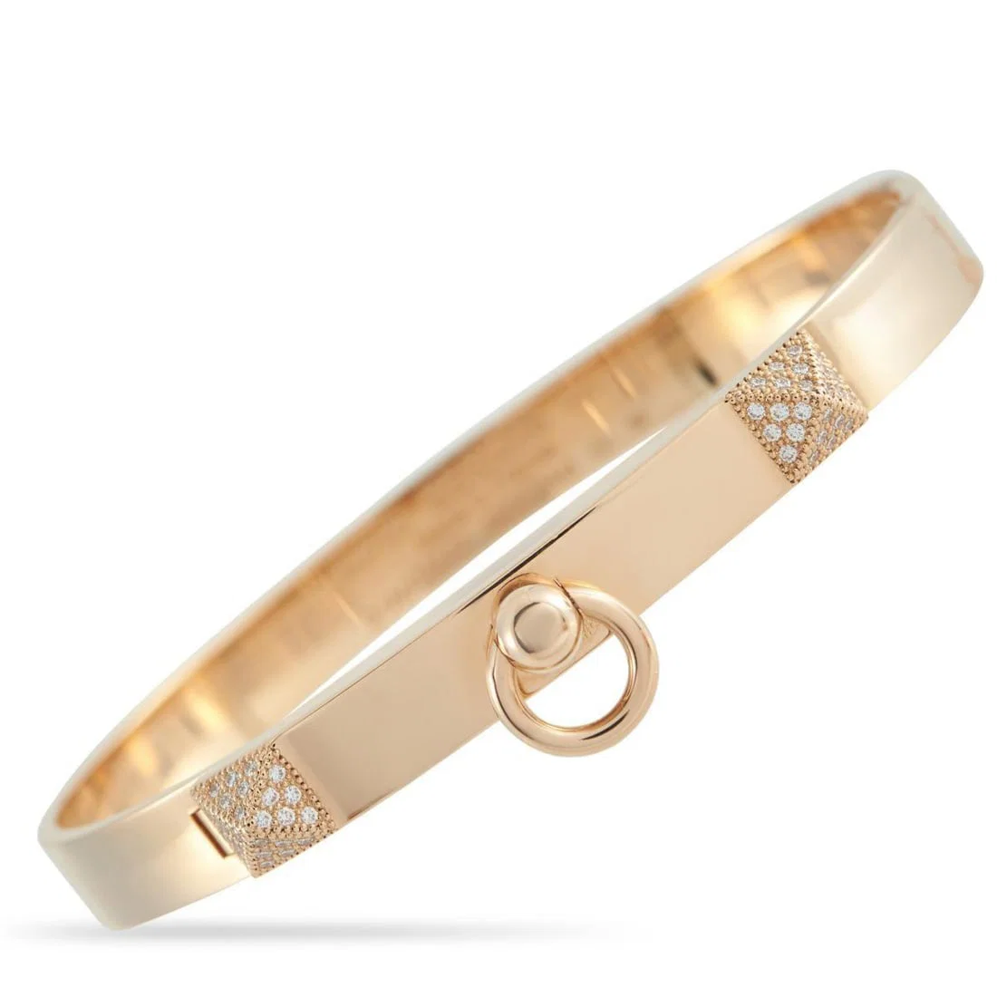 HERMES COLLIER DE CHIEN 18K ROSE GOLD DIAMOND BRACELET