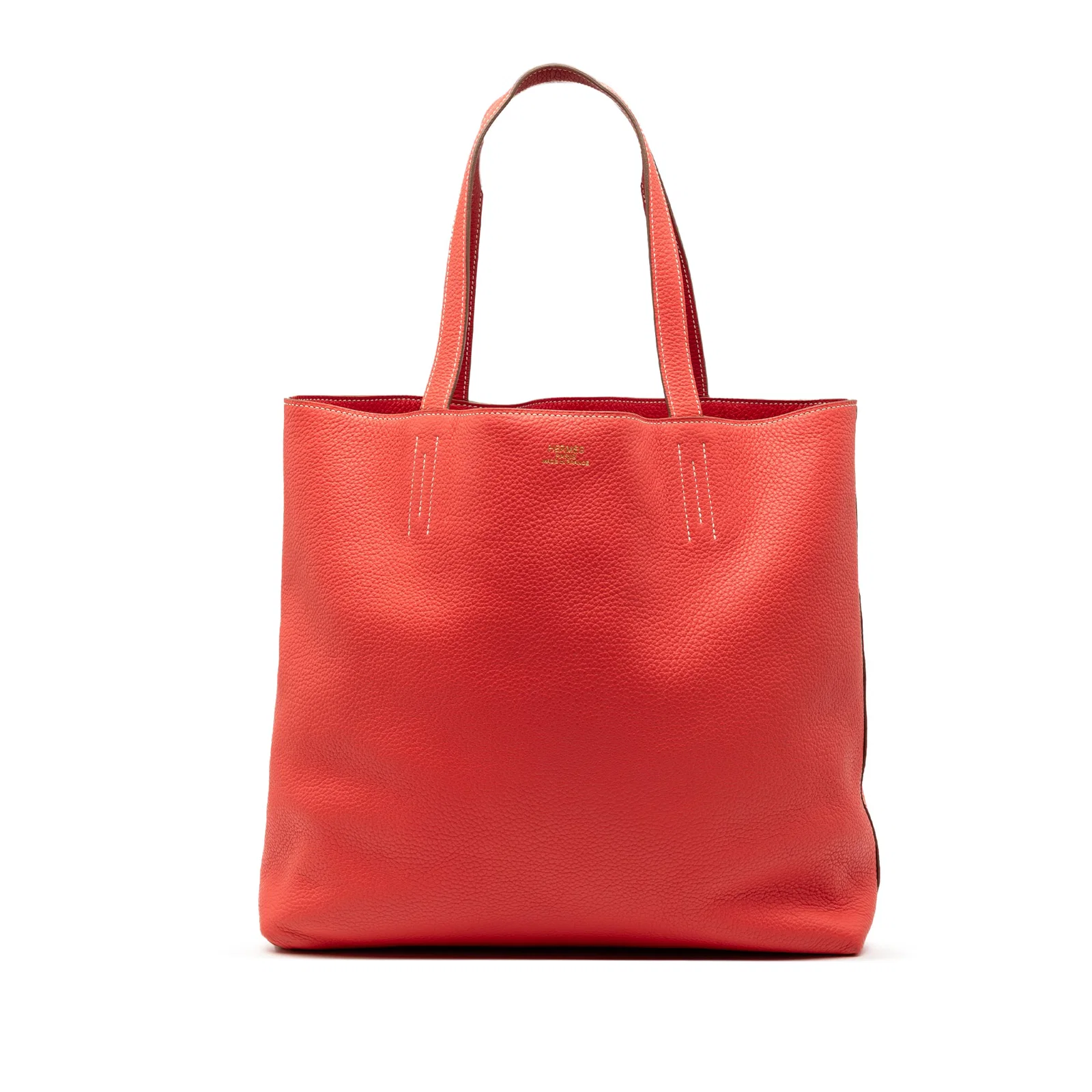 Hermes Double Sens 36 Bougainvillea Rouge Casaque Reversible Clemence Leather Tote