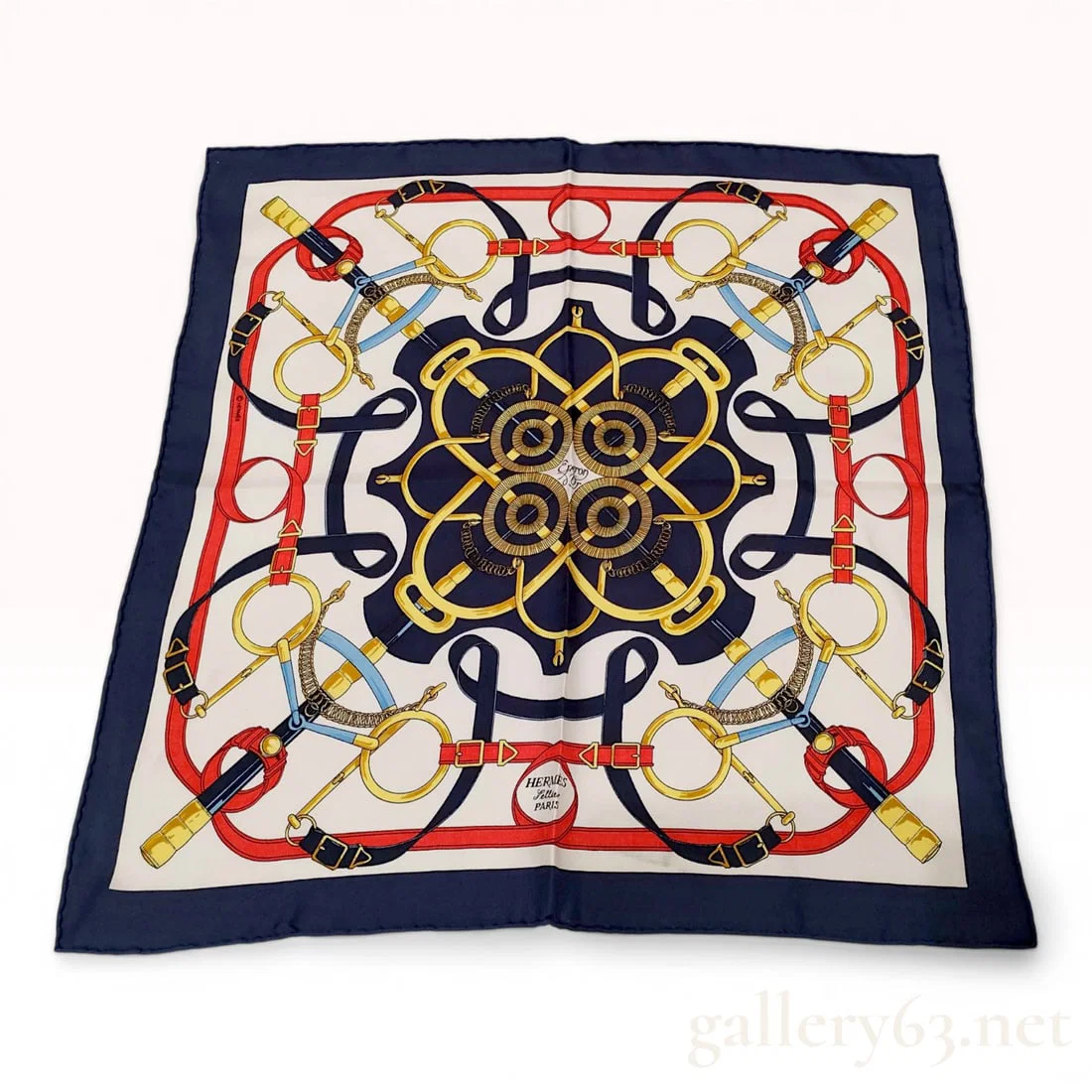 Hermes Eperon d'Or Silk Gavroche Scarf