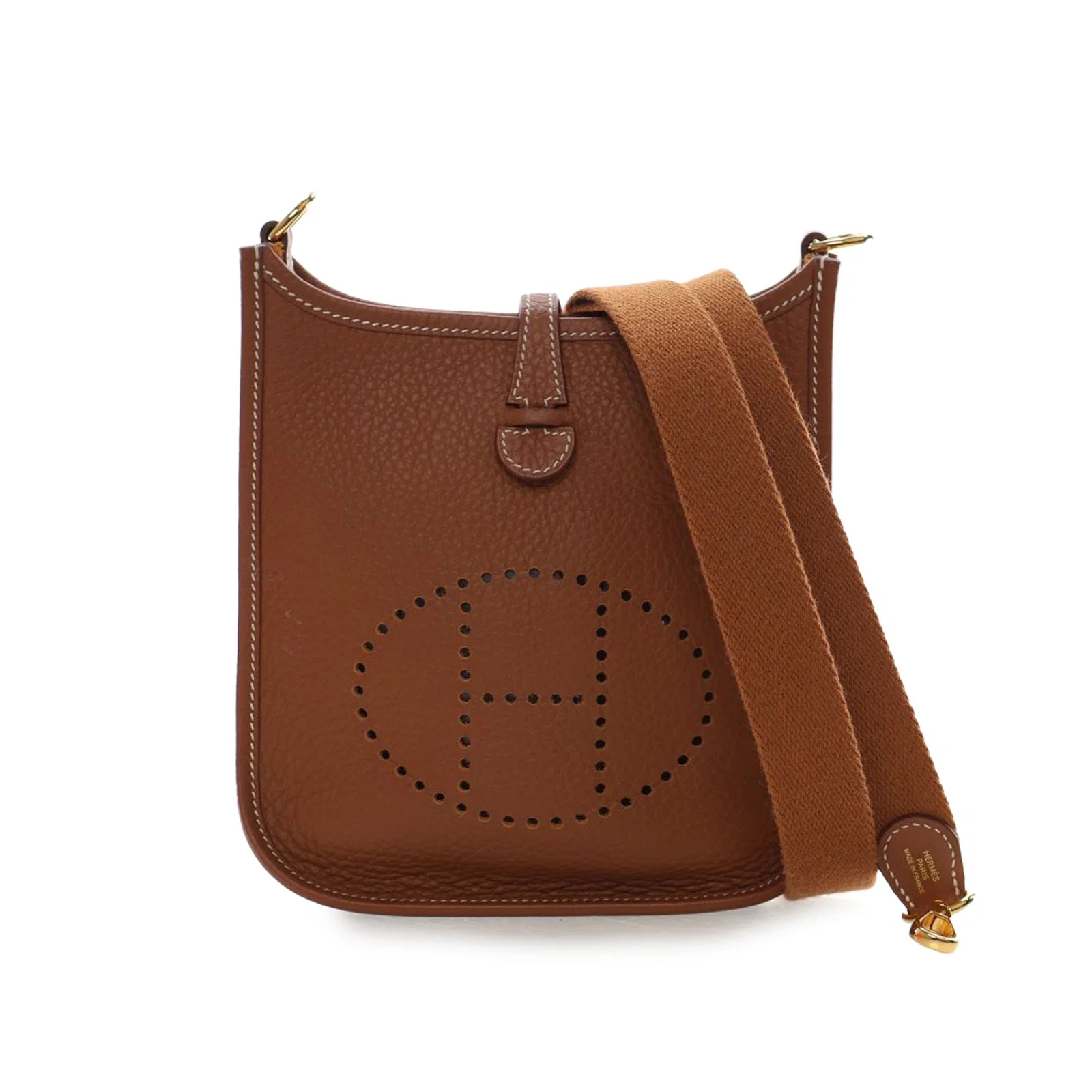 Hermes Evelyne TPM 16 Gold Togo Leather Crossbody Bag