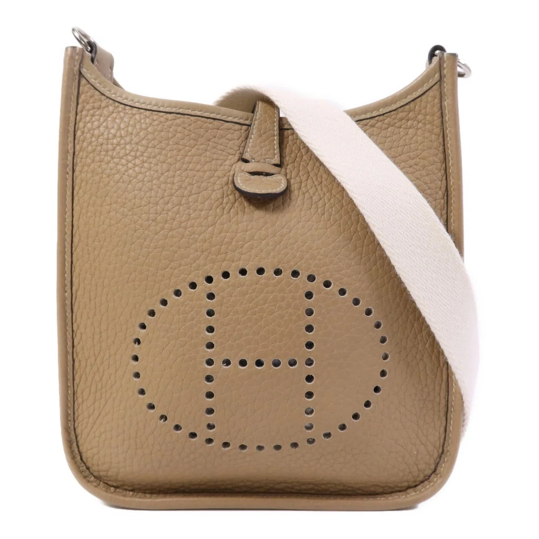 Hermes Evelyne TPM Clemence Leather Shoulder Bag with Palladium Hardware