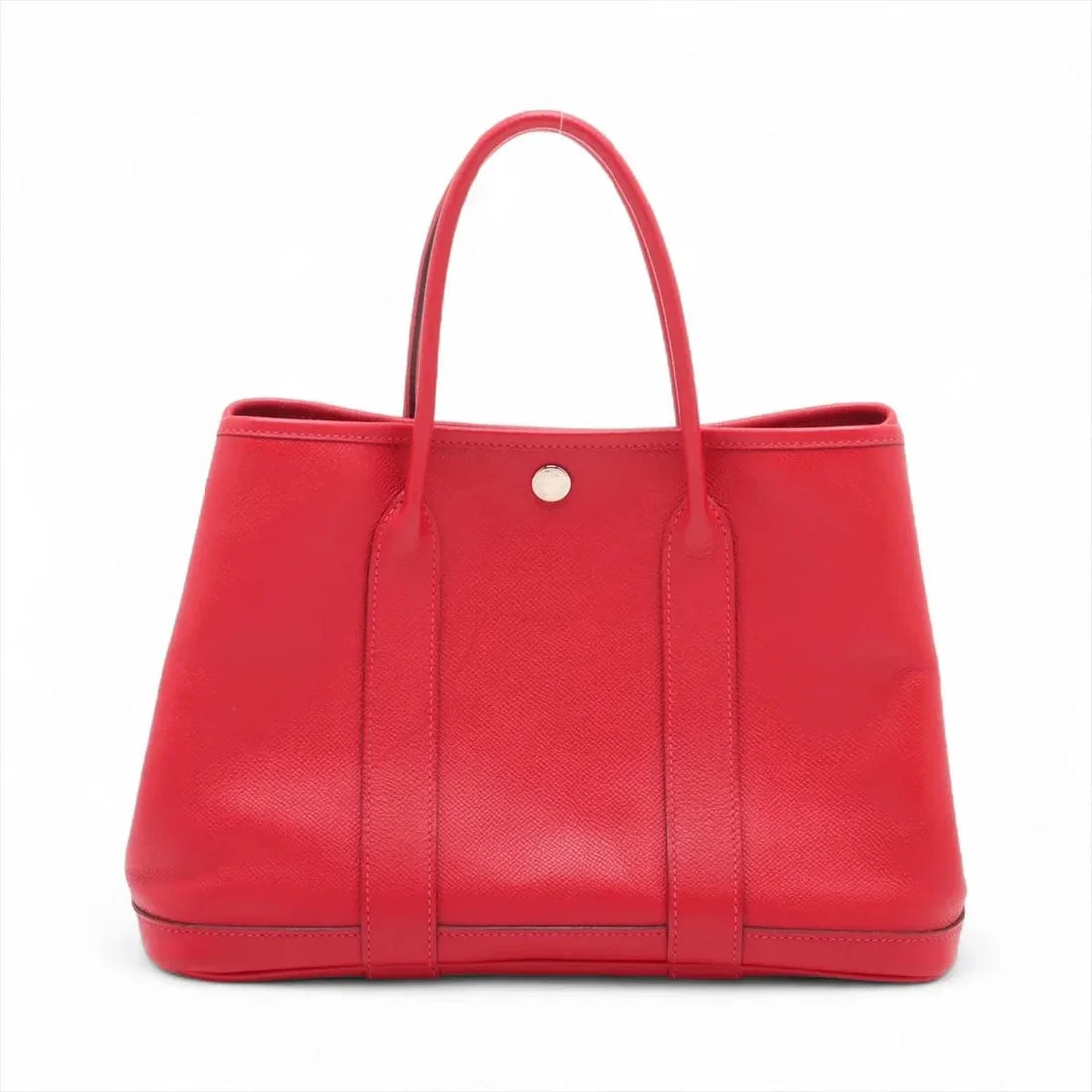 HERMES GARDEN PARTY 30 TPM VEAU EPSOM ROUGE CASAQUE SILVER