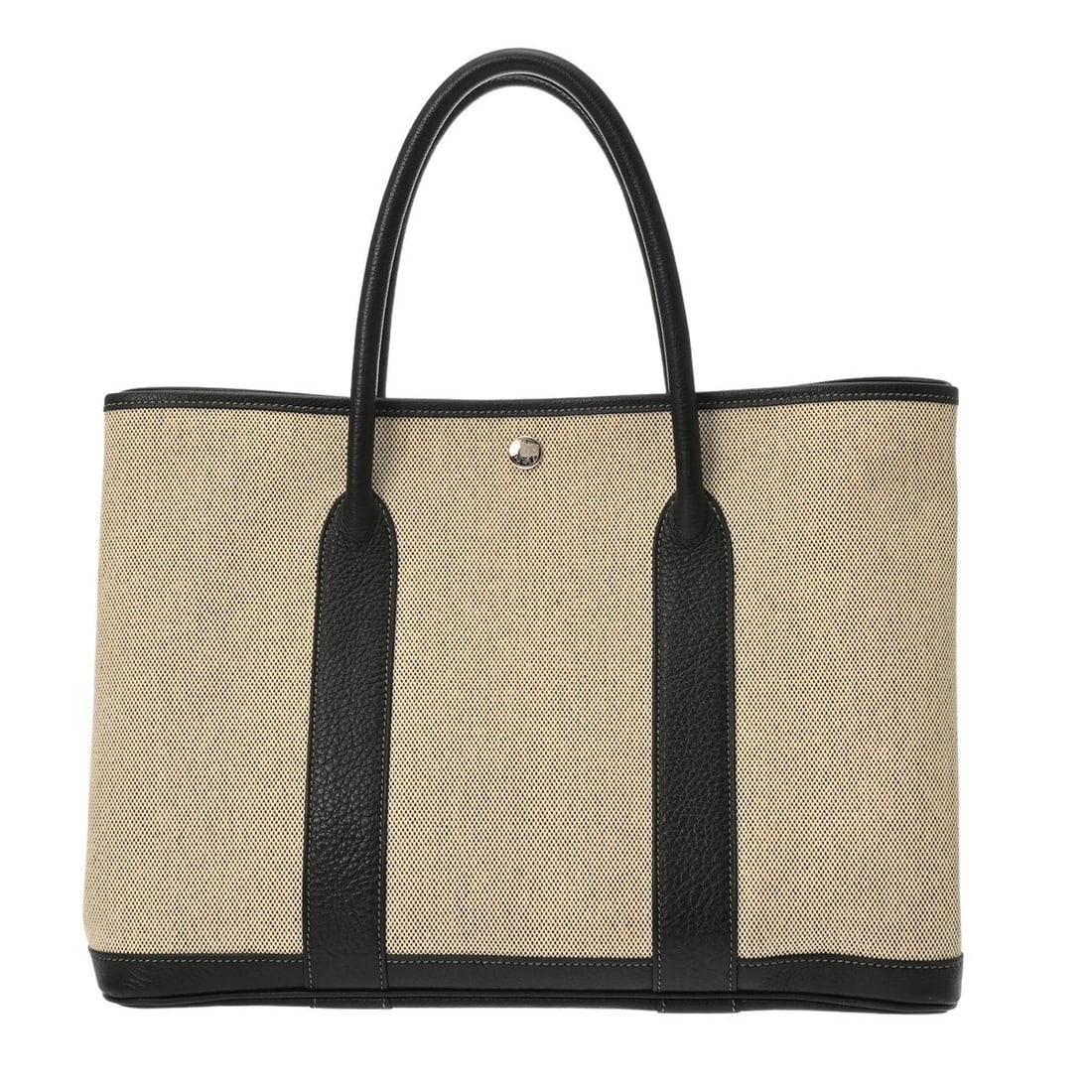 HERMES GARDEN PARTY PM TOWER ASH/BUFFL ECRU / BLACK HANDBAG