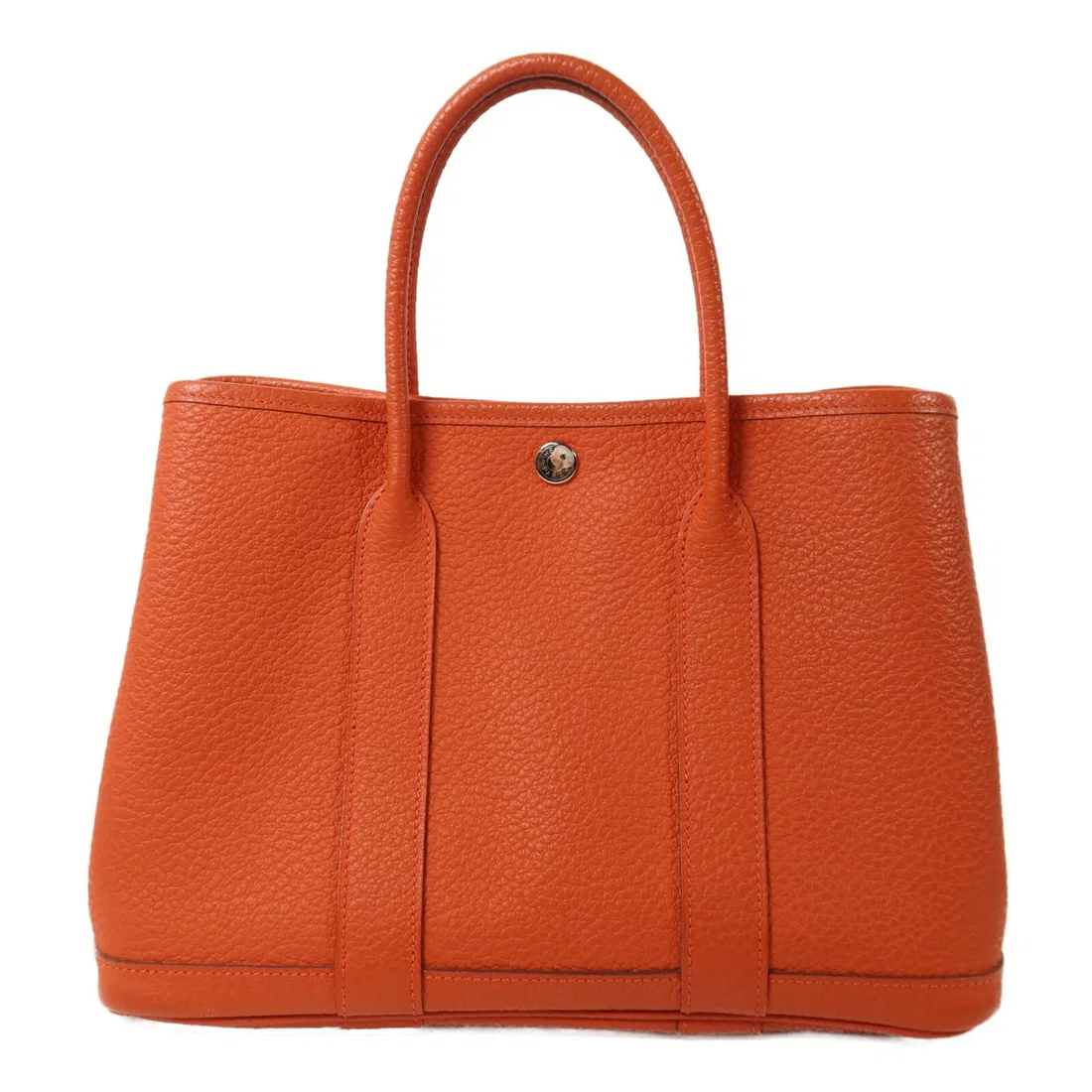 Hermes Garden Party TPM Orange Calfskin Tote with Palladium Hardware
