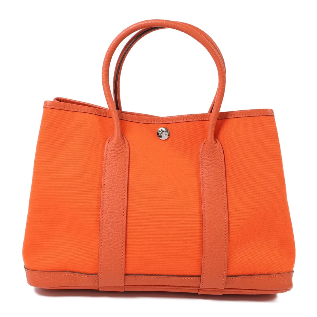 HERMES Garden Party TPM Tote Bag Canvas Orange PHW