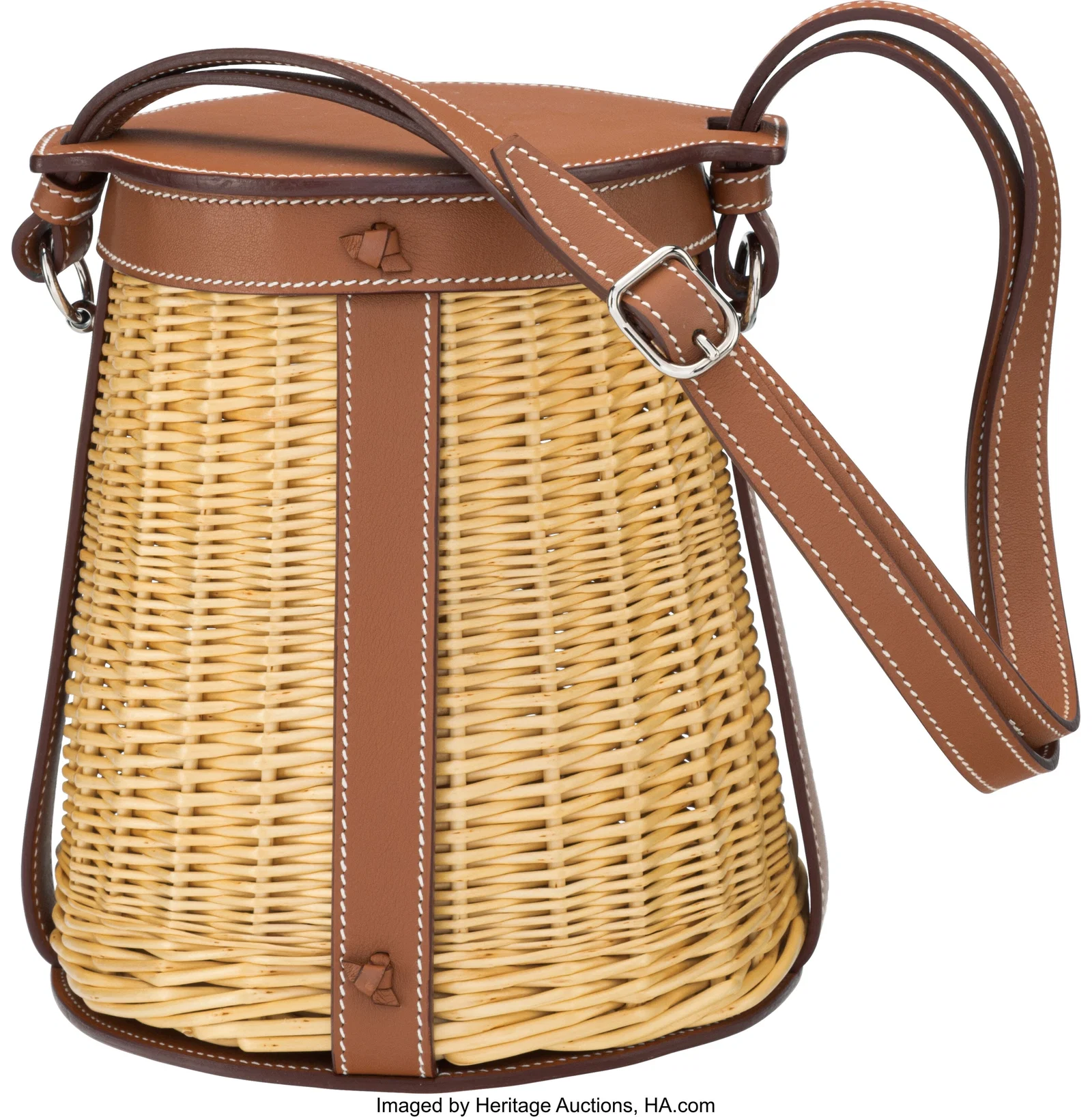 Hermès Gold Swift Leather & Osier Wicker Picnic