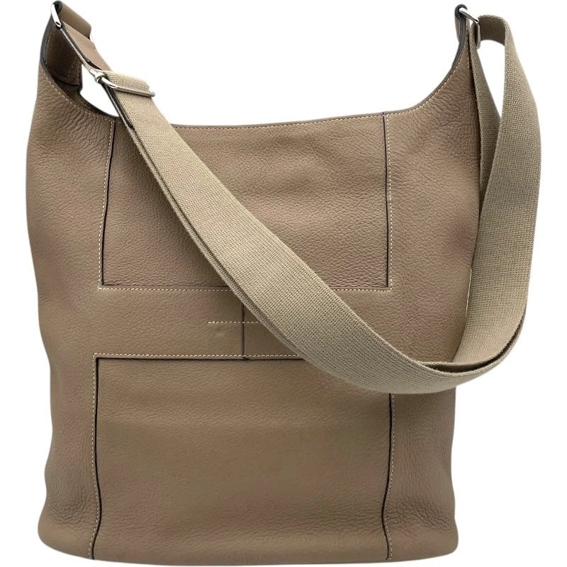 HERMES GOOD NEWS GM STAMP TOURTERELLE GREY SHW TAURILLON SHOULDER BAG