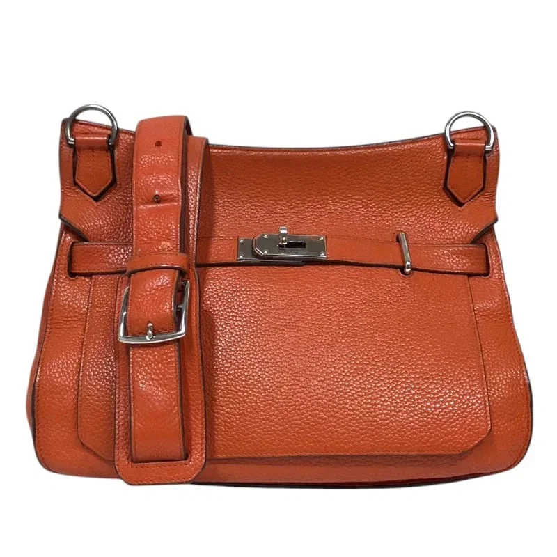 HERMES GYPSY 34 ?K STAMP ORANGE SHW CLEMENCE LEATHER SHOULDER BAG