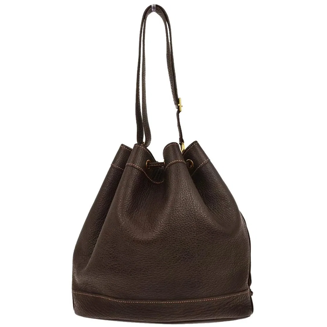 HERMES HAVANE BUFFALO SKIPPER MARKET GM BUCKET DRAWSTRING SHOULDER BAG