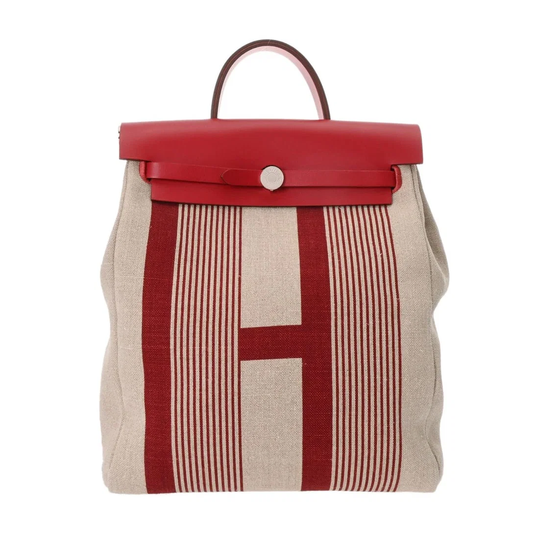 HERMES HERBAG AD PM BEIGE / RED UNISEX BACKPACK