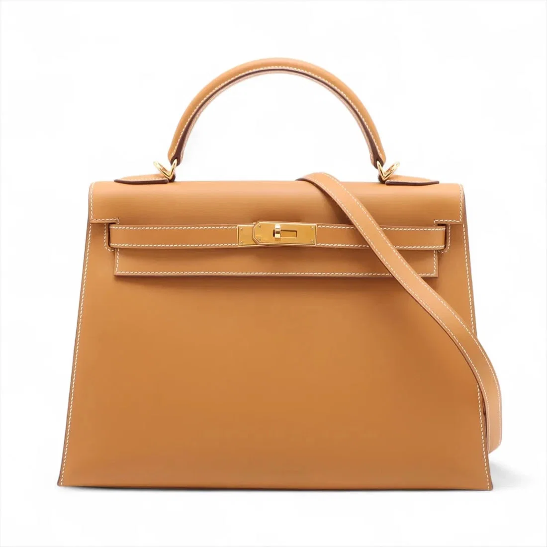 HERMES KELLY 32 SERIE VEAU CHAMONIX NATURAL GOLD