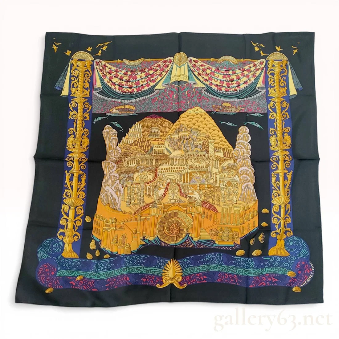 Hermes L'Atlantide Silk Carre 90 Scarf by Annie Faivre