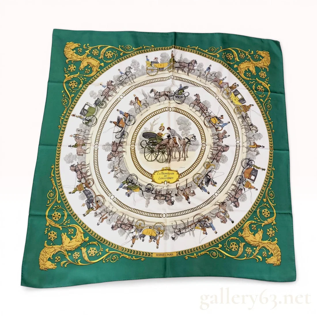 Hermes La Promenade de Longchamps Silk Scarf by Philippe Ledoux