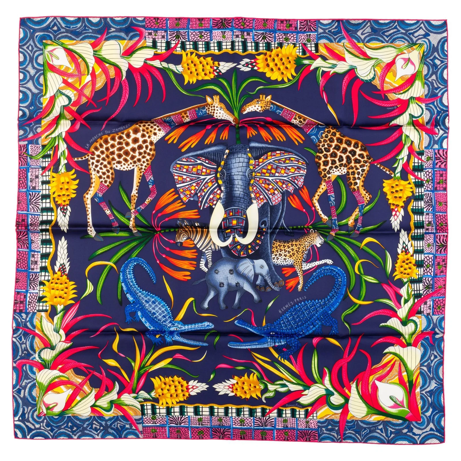 Hermes Le Marche Du Zambeze Silk Scarf BNIB 35 in France