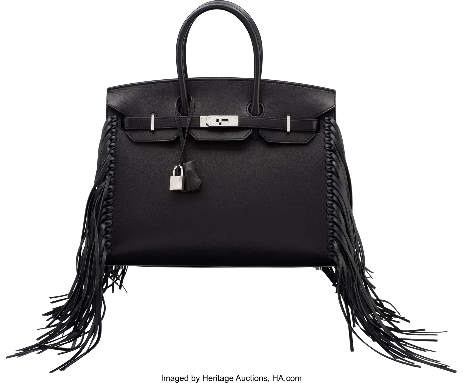 Hermès Limited Edition 35cm Black Evergrain Lea
