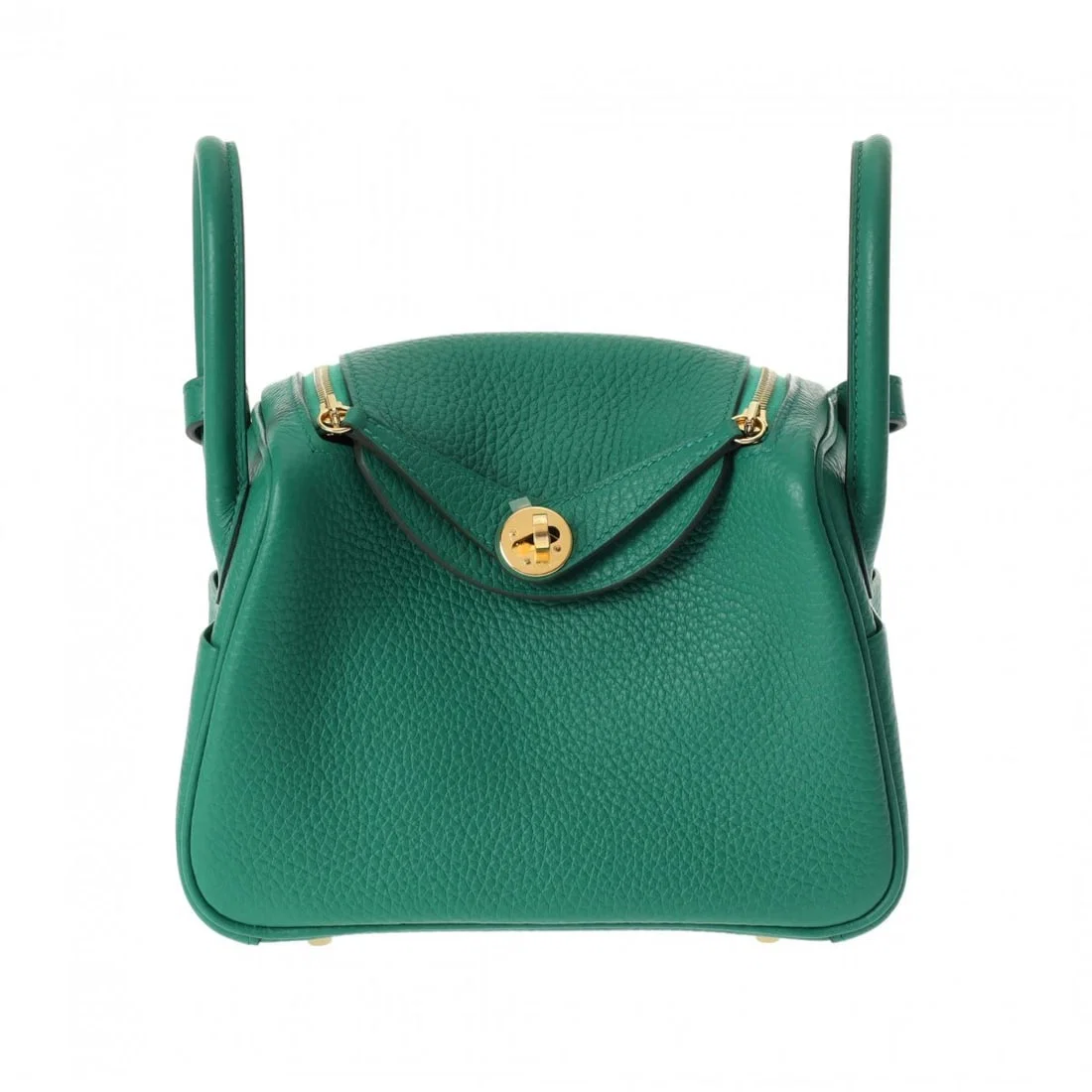 HERMES LINDY MINI TAURILLON CLEMENCE VERT VERDIGO SHOULDER BAG