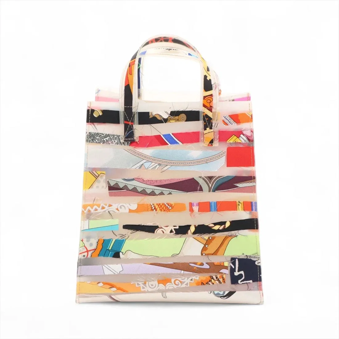 HERMES LOUVRE MUSEUM EXCLUSIVE RUBBER X SILK HAND BAG