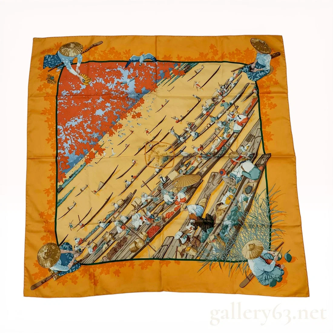 Hermes Marche Flottant du Lac Inle Silk Scarf