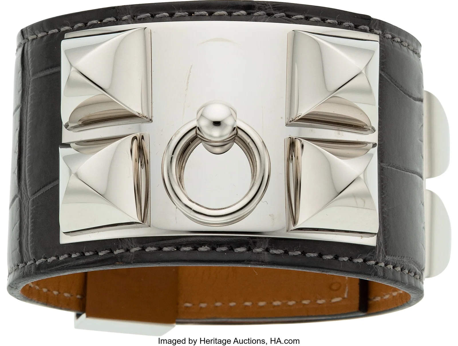 Hermès Matte Graphite Alligator Collier de Chie