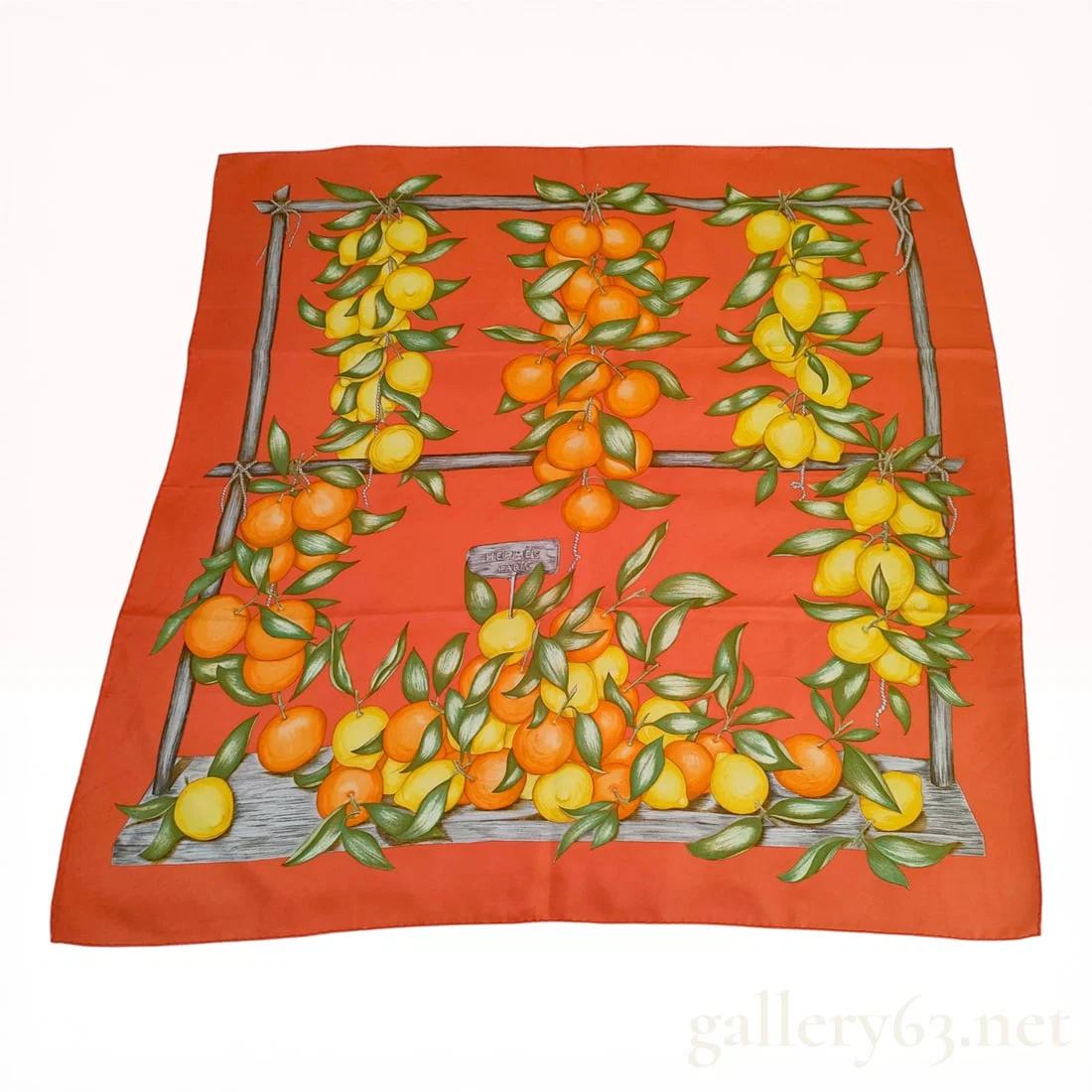 Hermes Oranges et Citrons Silk Scarf by Caty Latham