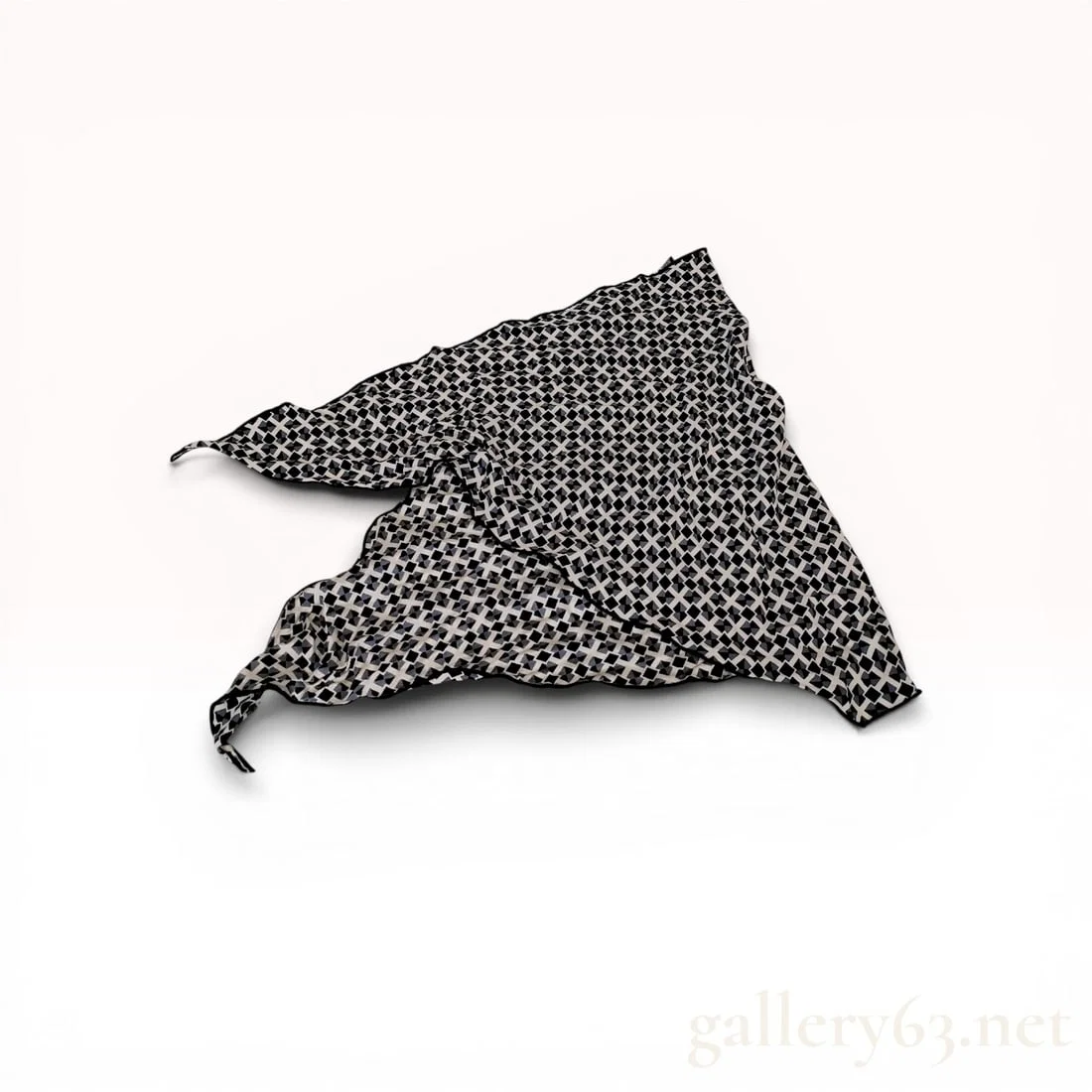 Hermes Paris Silk Maxi-Twilly Scarf with Geometric Pattern