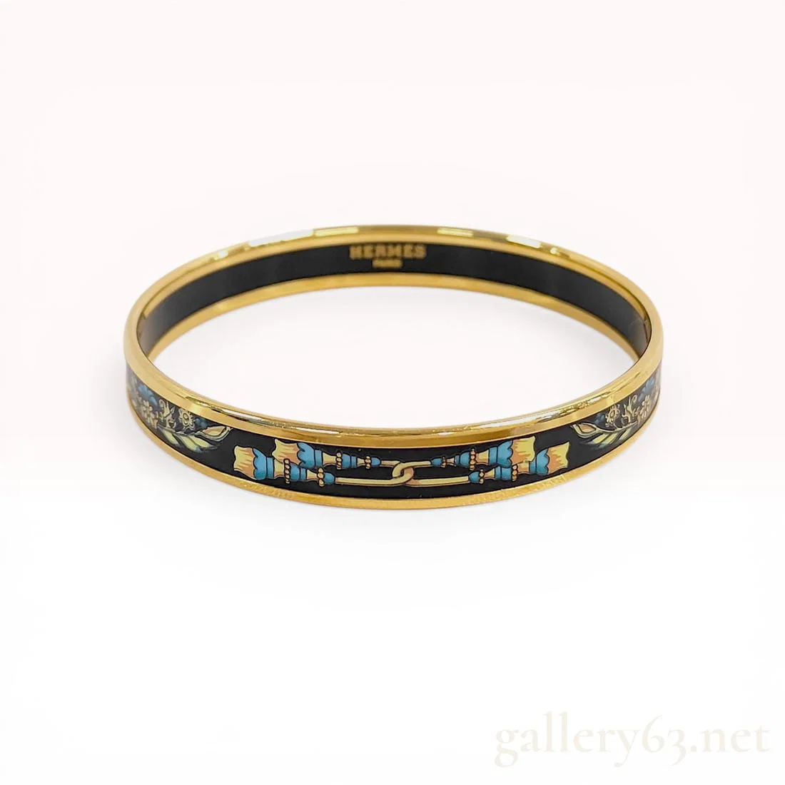 Hermes Printed Enamel Narrow Bangle Bracelet