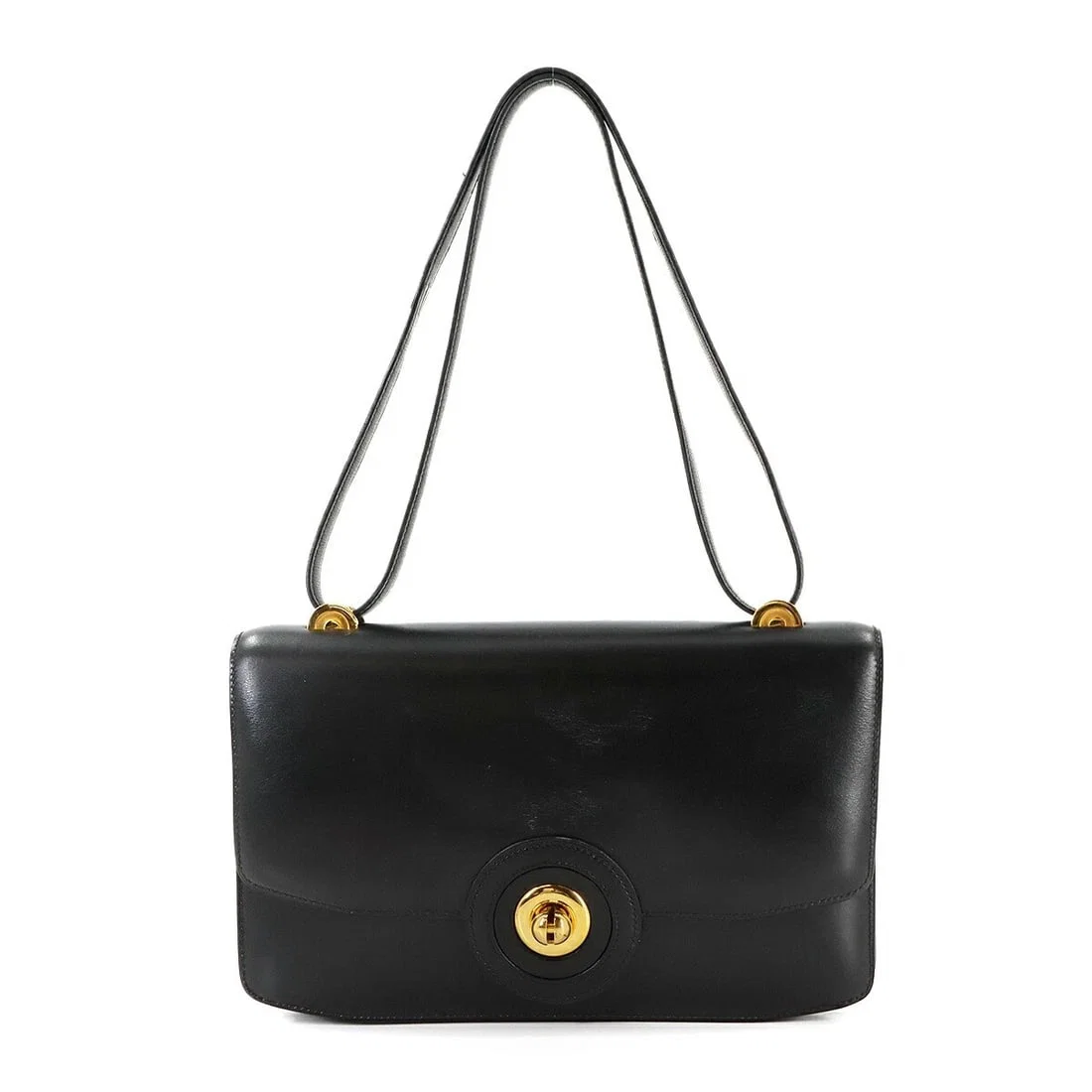 HERMES SHOULDER BAG BOX CALF LEATHER