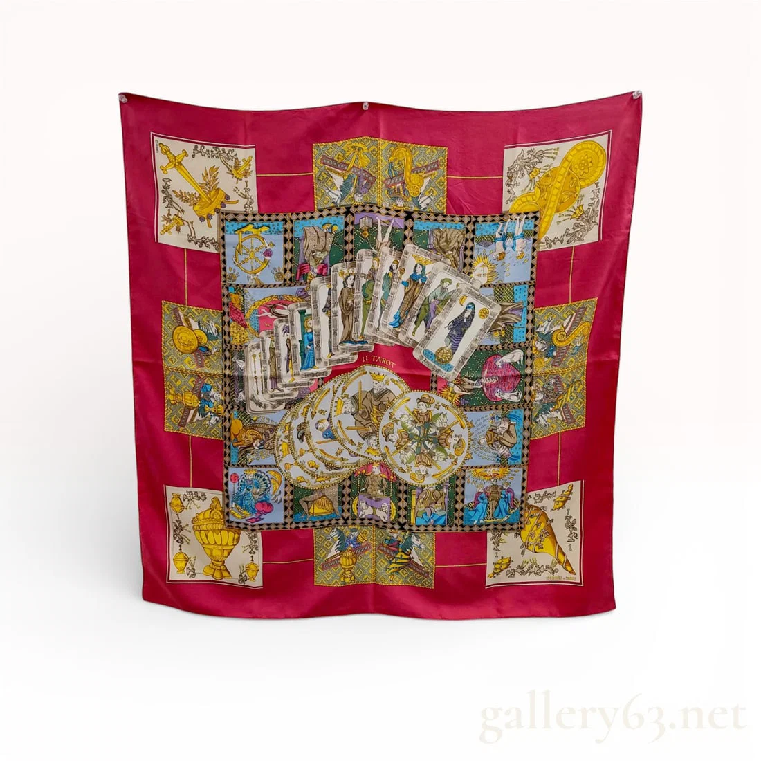 Hermes Silk Scarf Le Tarot Pattern Silk Twill